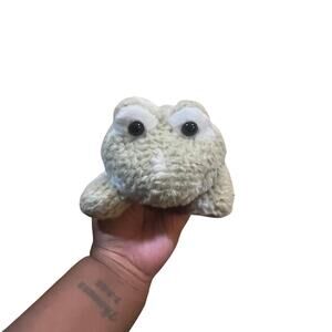 Hobby Lobby Plush Frog Green White Soft Stuffed Toy 9”